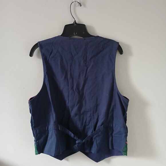 Casey & Max Vintage Velvet Embroidered Flower Applique Button Vest Size M - Picture 7 of 7